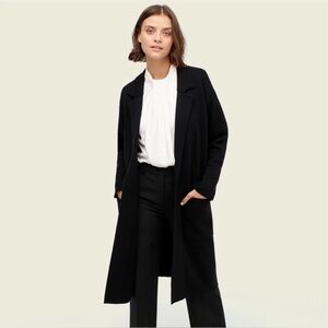 J. Crew Open Front Long Wool Blend Sweater Blazer Black XS